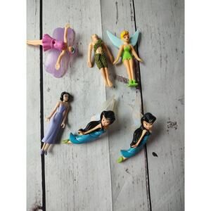 Disney Tinkerbell Fairies Lot of 6 Figures PVC Toy Cake Topper Multicolor